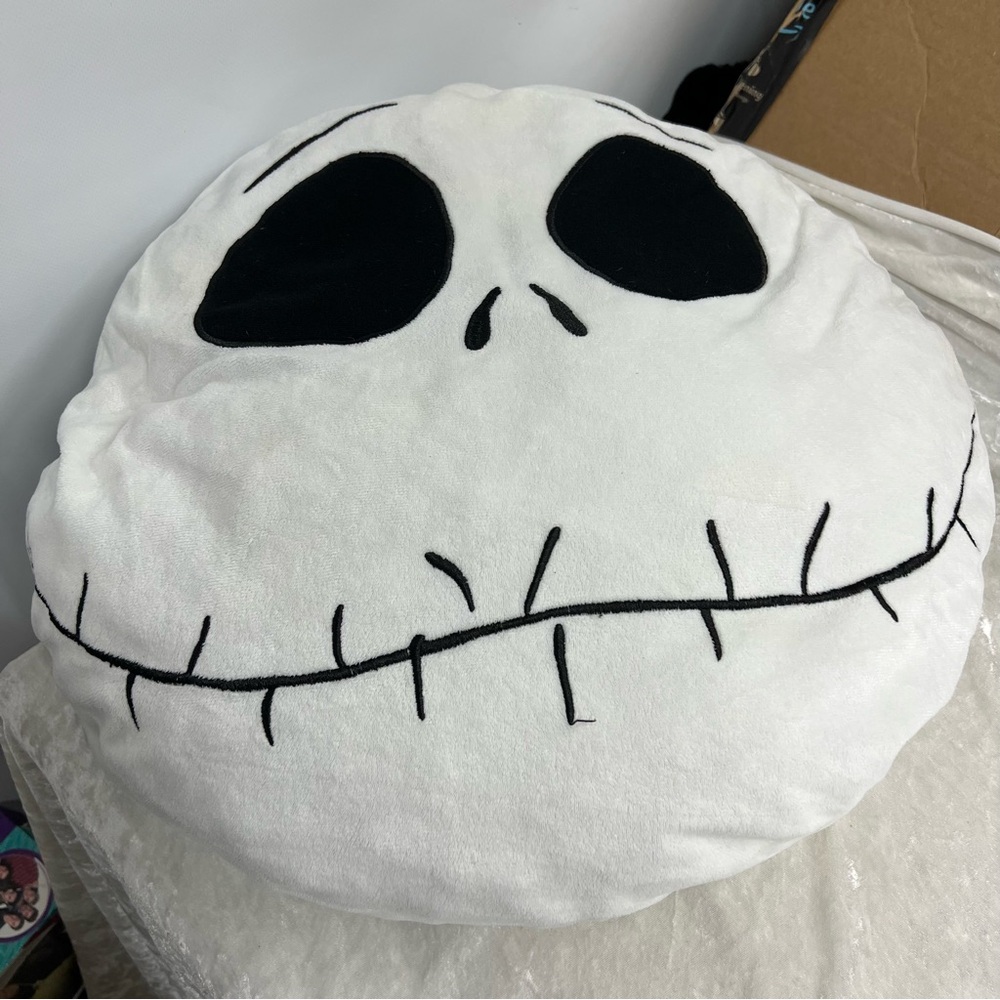 Nightmare before Christmas Jack Skellington White Black Skull head plush Pillow